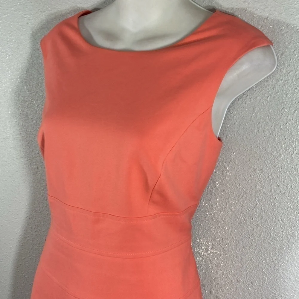 Antonio Melani peach pink paneled sleeveless sheath dress 6